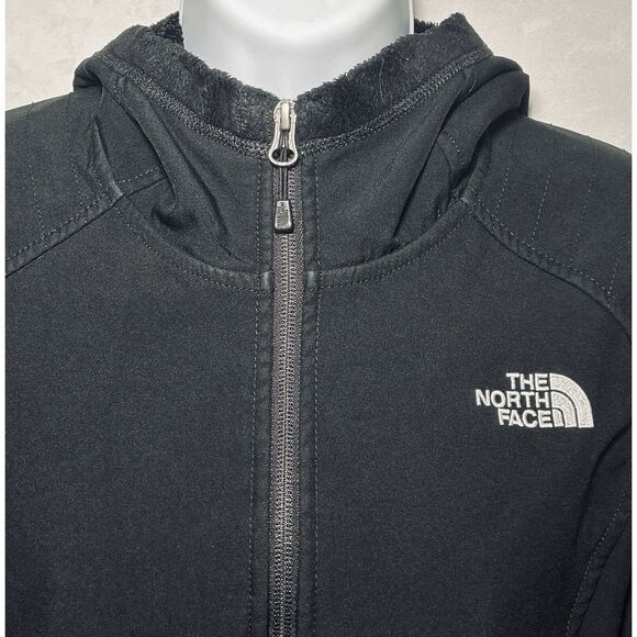 The North Face Women's Small Windwall Full Zip Black Hooded Lined Jacket Pockets - Picture 5 of 11